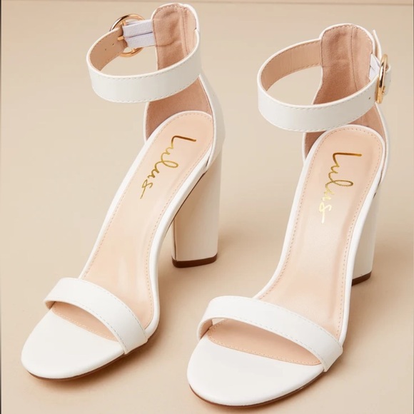Kamali Off White Ankle Strap Heels - Picture 2 of 5